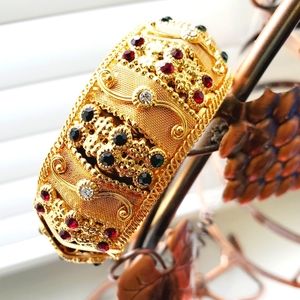 Big Golden Bracelet with Stones